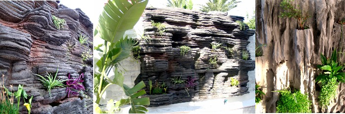 Interior De La Pared De Piedra Decorativa Con Jardines Verticales