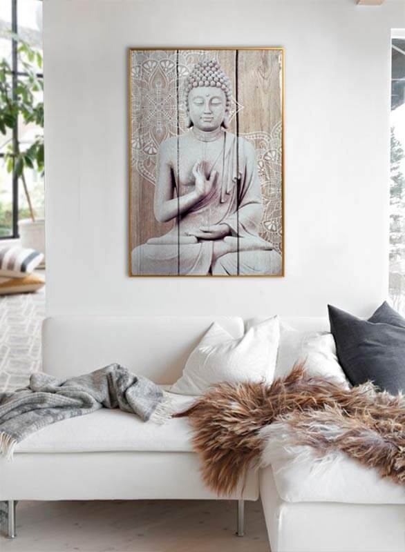 Cuadro de Buda al óleo sobre mandala - Cuadros decorativos